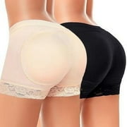 2 PackNausy Padded Underwear for Women Butt Lifter Panties Bigger Butt Body Shaper Fake Butt Enhancer